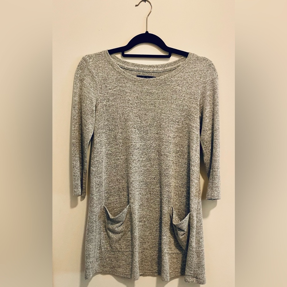 Abercrombie & Fitch Heather Gray Lightweight Tunic Sweater Petite XS